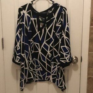 NWT Ashley Stewart Geometric Tunic Top
